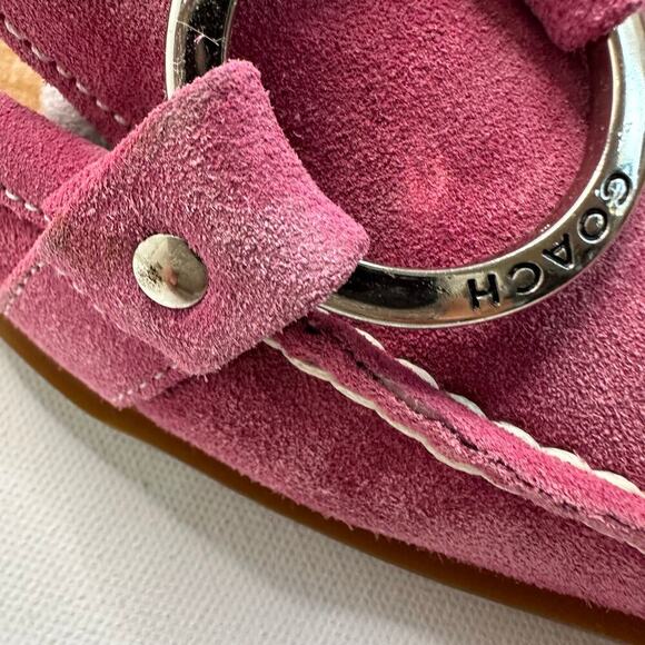 Coach Women’s Pink Suede Mule Slides - Picture 8 of 11